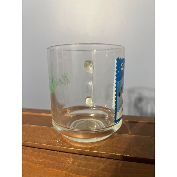 Marshall Fields 2004 Santa Bear Skiing Glass Mug‎ Christmas Drinkware Dept Store - Picture 2 of 6